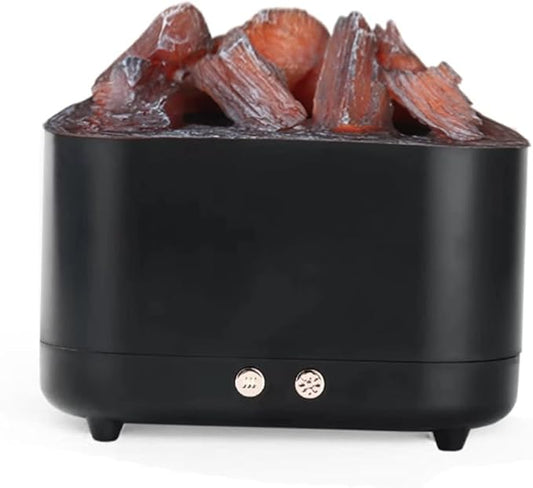 Water Vapor Fireplace 3D Atomized Fireplace, Simulated Charcoal Lamp, Home Simple Bedroom Simulated Flame Intelligent Decorative Humidifier Fake Fireplace Decorate (Color : Black)