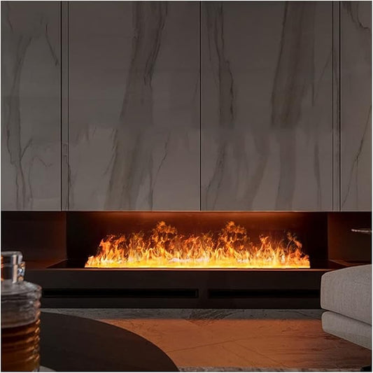 GLigeT Fireplace Stove Home Interior Embedded Electric Fireplace Real Flame Effect Fireplace with Remote, Metal Panel, Power Off Safety Protection, Black Electric Fireplace (Size : L 120cm)