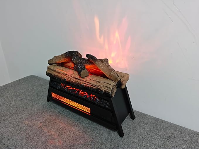 KUIKUI Electric Fireplace Insert 23inch, 1500W Electric Heater Fireplace, 3D Log Set Insert, Infrared Fireplace Heater for Indoor